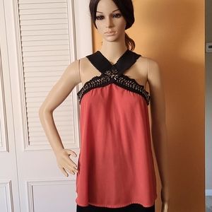 Lulumari Cross Neck Bejeweled Top